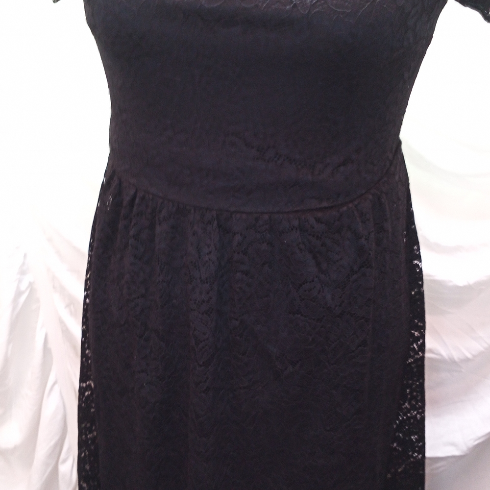Grace Karin Black Lace Midi Dress with Square Notch Neckline - Picture 2 of 9